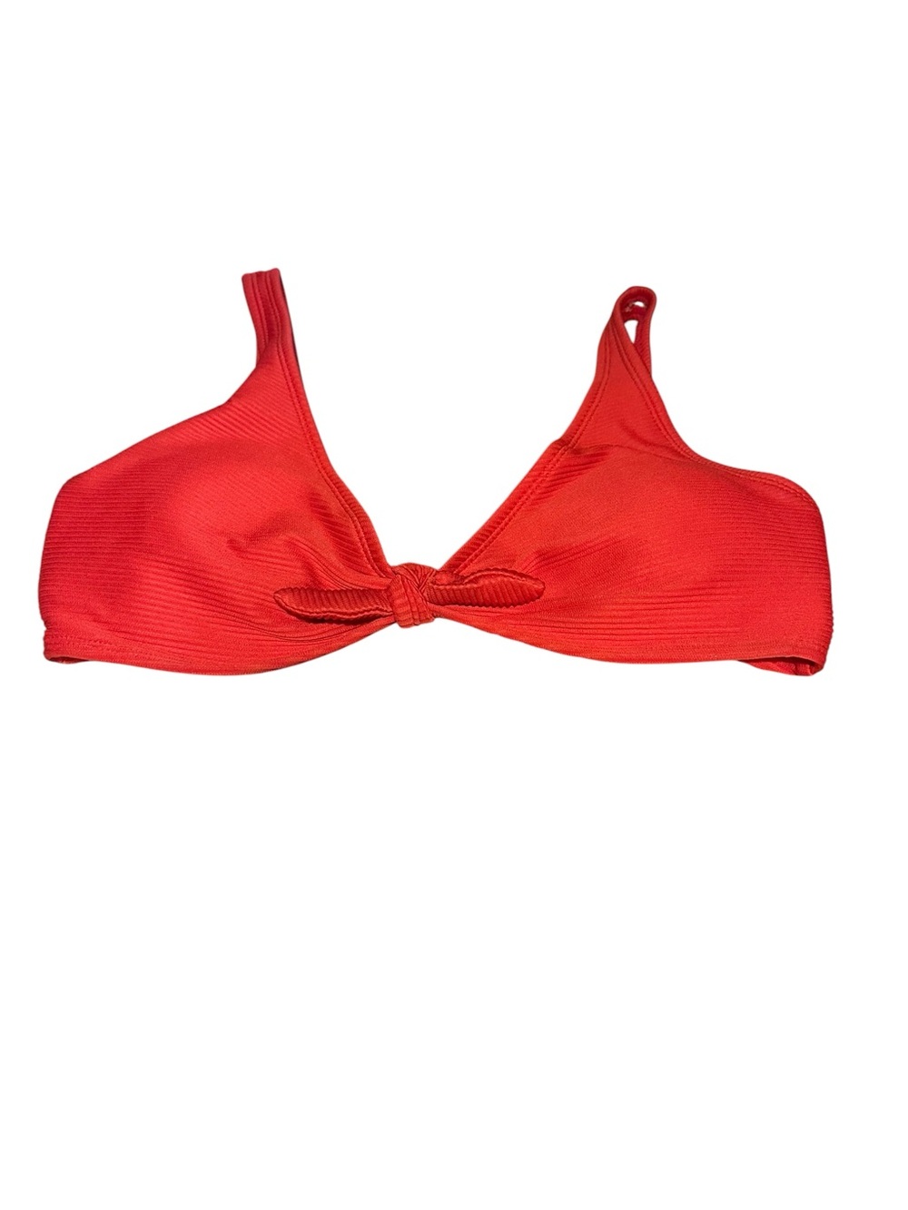 True Craft Red Knot-Front Bikini Top